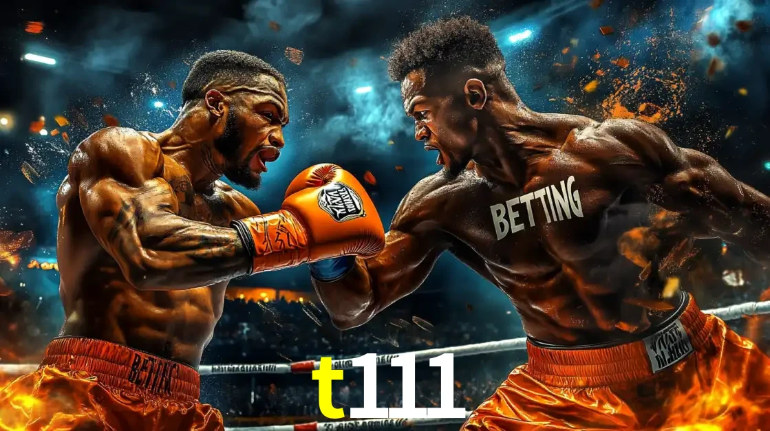 Dois boxeadores em uma luta intensa e explosiva, representando a adrenalina e as oportunidades de apostas em esportes de combate disponíveis na plataforma t111.
