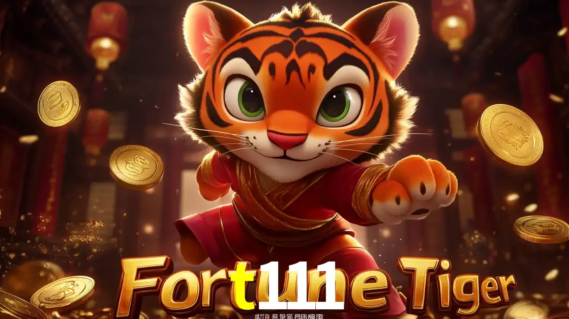 O carismático mascote do jogo de slot Fortune Tiger, um tigre fofo em pose de artes marciais, pronto para trazer sorte e multiplicadores de ganhos no cassino online t111.