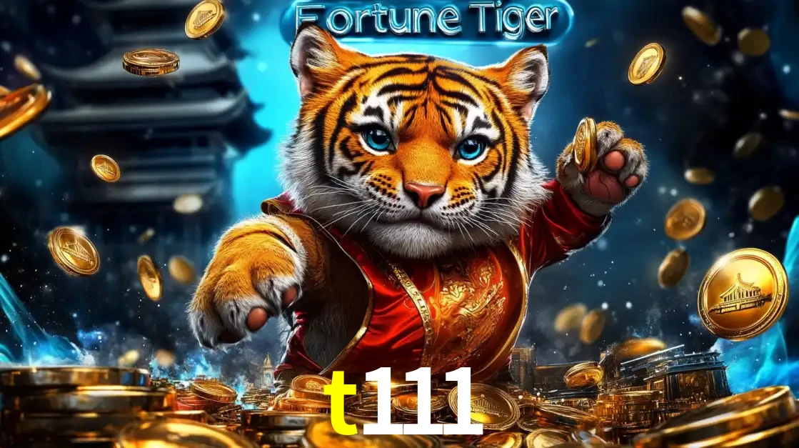 Imagem promocional do jogo de slot Fortune Tiger, com um tigre majestoso em traje tradicional cercado por uma fortuna em moedas de ouro, disponível agora no cassino t111.